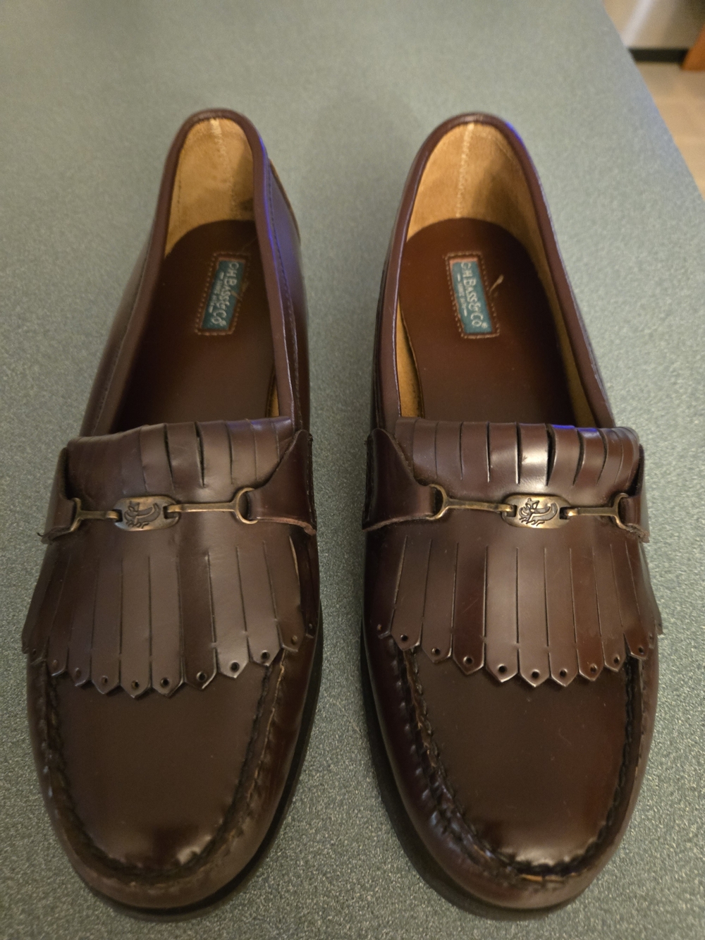G.H. Bass & Co. Brown Leather Kiltie Bit Loafers